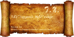 Tölgyesi Nándor névjegykártya